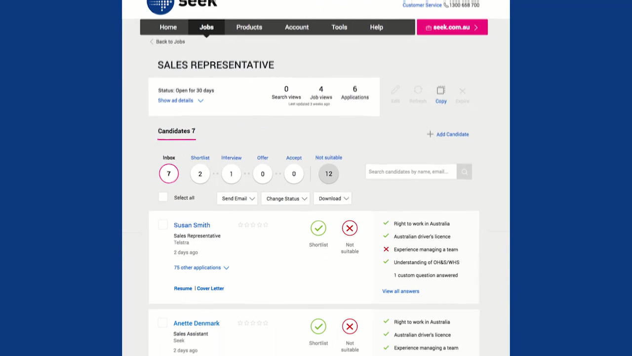 Seek Candidate Management Platform